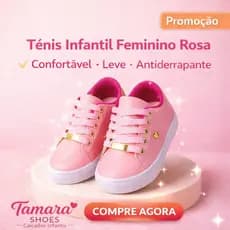 Tênis infantil Feminino Menina Leve e Confortável Escolar (Colegial)