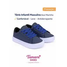 Tênis infantil Masculino Escolar Azul Confortável Casual Dia a Dia Antiderrapante