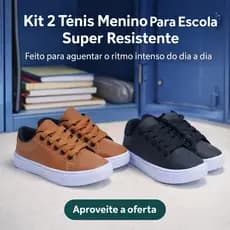 Promoção 2 Pares Tênis Infantil Masculino Leve e Confortável Dia a Dia Escolar Antiderrapante