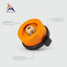 Válvula adaptadora de traqueia com cabeça de conversão de tanque de gás longo para fogão externo com função de fechament