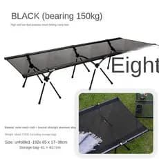 CLS Cama de acampamento totalmente dobrável ao ar livre, campo portátil aumentado, acampamento, almoço único, cama alta,