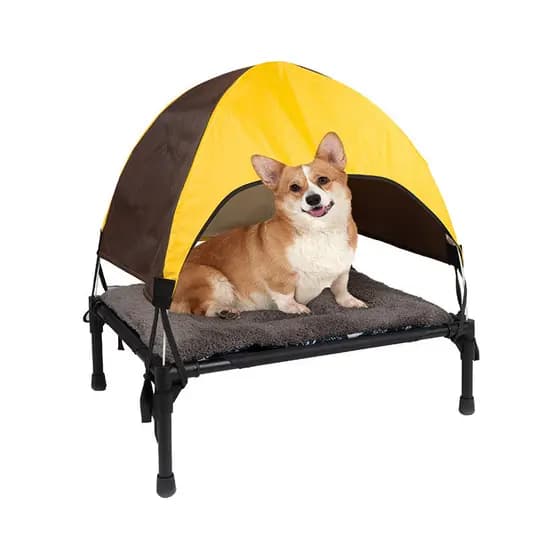 CLS Cama dobrável portátil removível para animais de estimação, acampamento, cães pequenos e médios, Off-round, umidade-
