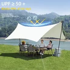 Toldo de acampamento com dossel protetor solar à prova de chuva ao ar livre 3x3m
