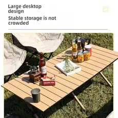 120x60cm Mesa de rolo de ovo para acampamento ao ar livre Mesa dobrável portátil para acampamento