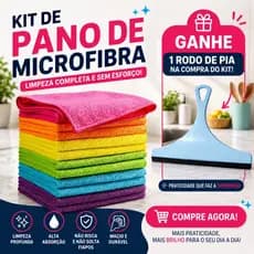 Pano de Microfibra Premium Alta Absorção Limpeza Sem Riscos Multiuso + BRINDE