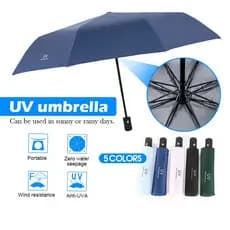 Guarda Chuva Solar Umbrella Uv Liso Grande Reforçado Cabo Com Proteção Solar Guarda-Chuva De Três Dobras