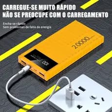 Novo Design Recipiente Power Bank 20000mAh Cabo De Carregamento Grande Capacidade Bateria 2.1A Rápido Portátil PowerBank