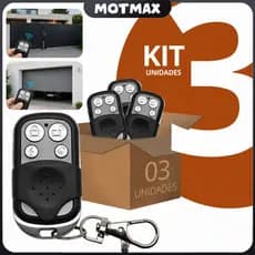 Kit 3 Controles Remoto Compatível 433Mhz Portão Electrónico Garagem 4 Botões Residencial