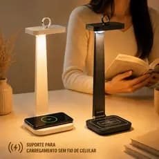 Luminária De Mesa Com Toque Recarregável LED Moderna Lâmpada De Estudo Sem Fio  Abajur de Mesa LED