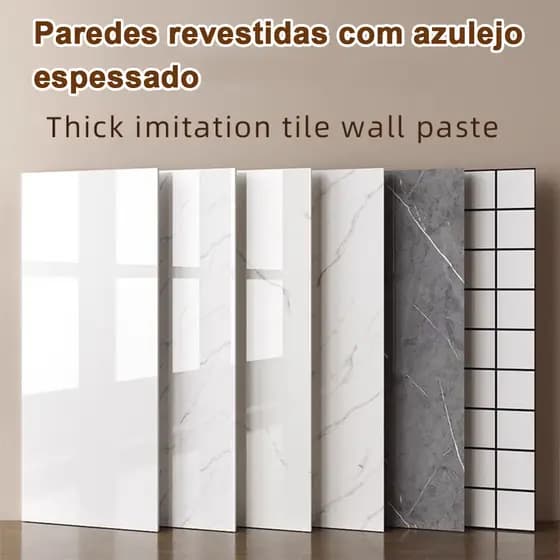 Papel de parede autoadesivo 30x60cm 3d imitação de azulejo de mármore adesivo de parede[Em estoque]