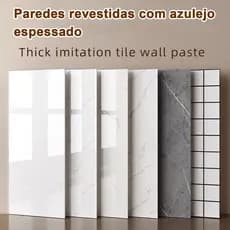Papel de parede autoadesivo 30x60cm 3d imitação de azulejo de mármore adesivo de parede[Em estoque]
