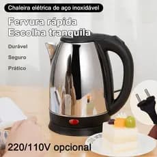 Chaleira elétrica de aço inoxidável com desligamento automático, grande capacidade 1,8L，110/220V