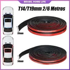 Tira Vedação Forma T 14/19mm Universal Para-Brisa Kit