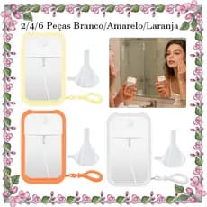 Frasco de Spray de 2/4/6 peças, caixa de Silicone portátil ultrafina, recarregável, uso em viagens, cosméticos, 10.5X 6c