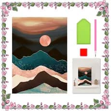 30 x 40 cm, Pintura com diamantes quadrados 5D, Conjunto de arte com diamantes Montanhas, artesanato DIY