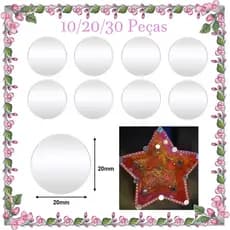 10/20/30 Pçs mini espelho de acrílico, folhas de espelho redondos autoadesivos de 20 mm, pequenos decorativos DIY