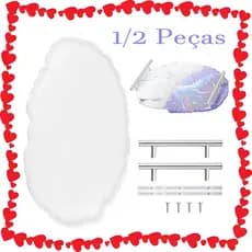 1/2 Peças Moldes de bandeja de silicone, molde de fundição de resina irregular, 33,5 x 23 cm, para resina epóxi