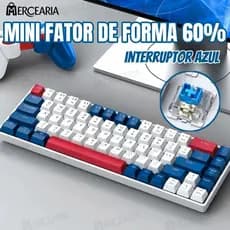 Teclado para jogos com fio 61-Key RGB Backlight Mini Compact USB-C Cabo de alimentação plugável-MC