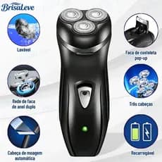 Barbeador Elétrico Homens Prova d'água Recarregável De Três Cabeças Maquina Shaver Depilador Barba Cabeça Aparador-BL