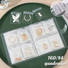 84/160 Grade Transparente Livro De Armazenamento De Jóias Auto Vedação Saco Para Colar Anel Foto Cartão Organ-DMizador
