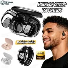 Fone Bluetooth Esportivo TWS 5.3 - À Prova de Suor, Bateria Longa Duração + Display de Carga-UR