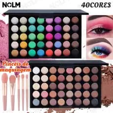 Paleta de Sombras 40 Cores Matte e Shimmer Alta Pigmentação Longa Duração Fácil de Esfumar Maquiagem Profissional