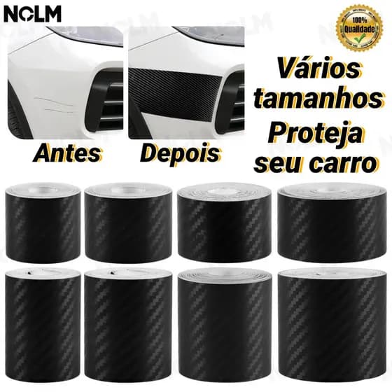 Adesivo 3D Fibra de Carbono Preto Carro Moto Anti-Riscos Protetor Soleira Porta Espelho Coluna DIY 5cm 10cm Fosco-NS