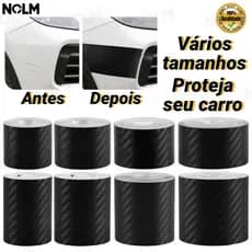 Adesivo 3D Fibra de Carbono Preto Carro Moto Anti-Riscos Protetor Soleira Porta Espelho Coluna DIY 5cm 10cm Fosco-NS