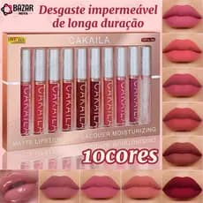 CAKAILA Brilho Labial De Maquiagem Fosco À Prova D'água De 10 Cores , Copo Antiaderente De Longa Duração , Hidratante Na