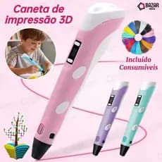 Caneta 3D Impressora Manual Infantil e Adulto Com Filamentos DIY Filamento Plastico Seguro Para Crianças