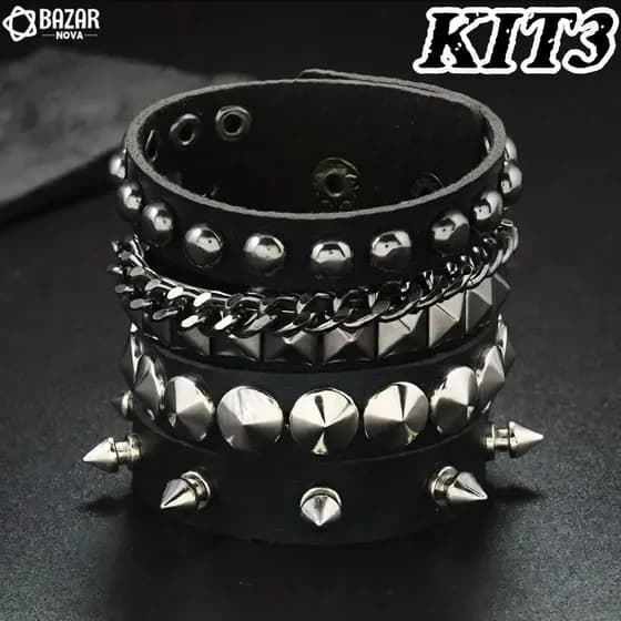 Moda Estilo Punk Gótico Rock Pulseira De Couro PU Festa Exclusiva Presente De Natal De Halloween ROCK PUNK