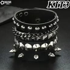 Moda Estilo Punk Gótico Rock Pulseira De Couro PU Festa Exclusiva Presente De Natal De Halloween ROCK PUNK