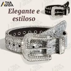 POOP Cintos Góticos De Rhinestone De Couro De PU Cowboy Ocidental Y2K Moda Para Meninas Jeans Cintos lindos para mulhere