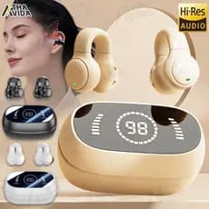 SPRISE M47 Fone De Ouvido Clip De Orelha Bluetooth Display LED Inteligente Mini Condução Óssea Cancelamento De Ruído