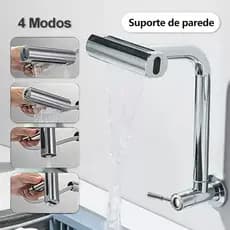 304 Torneira de cozinha Aço inox, Torneira flexível em cascata Com 360° 4 Modos
