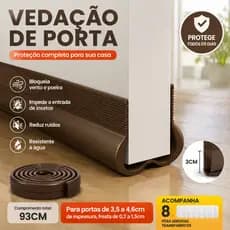 Vedação Inferior de Porta 93cm PVC Flexível – Protetor Contra Frio, Vento, Poeira e Ruído