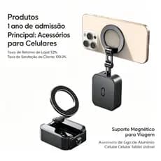 Suporte para telefone rotativo de 360° - Suporte Veicular Magnético - Suporte para telefone preguiçoso