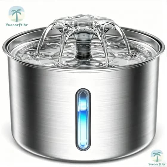 Aço Inoxidável Fonte para Gatos com Filtro 3L Dispensador de água para Cães Bebedouro Gato Automático Super Silencioso