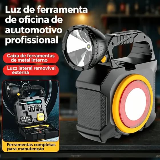 Lanterna brilhante, à prova d'água e alimentada por energia solar; kit de ferramentas para reparo de carros