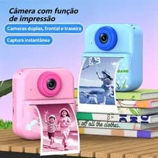câmera de impressão instantânea  Para Crianças【Tira Foto De Verdade  Vídeo】 Aniversário Brinquedo