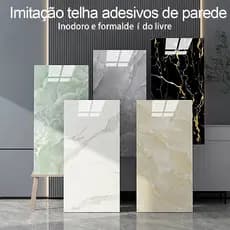 Papel de Parede Adesivo 3D Mármore Lavável 30x30/60x30cm para Sala, Quarto, Cozinha e Banheiro