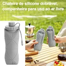 Garrafa de água portátil dobrável do Silicone do produto comestível de 600ml, livre de BPA