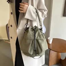 Mochila de Oxford com cabo, grande capacidade, estilo casual, para ombro único e bolsa de baldacoche