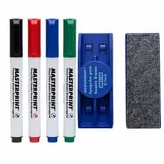 Kit Marcador Quadro Branco 5 Peças com Apagador  – Canetas Recarregaveis Coloridas para Escola, Escritório e Casa