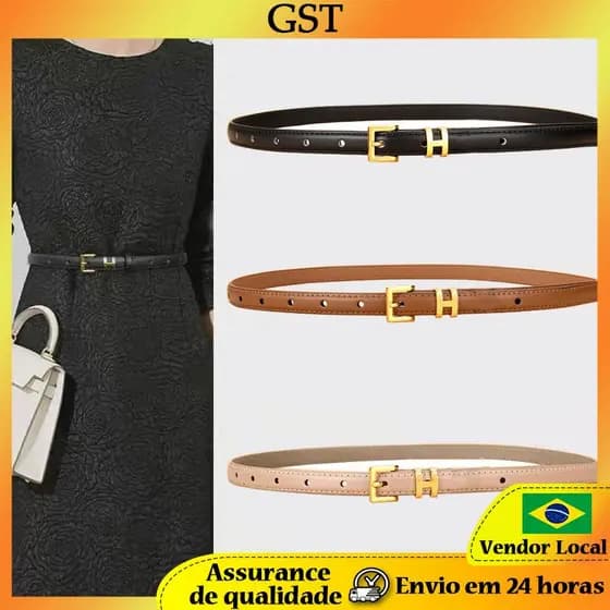High-End em forma de I fivela pequeno cinto decorativo vestido Jeans cinto 1.4cm de largura elegante All-Match cinto fin