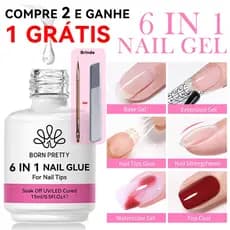 🎁Compre 2 e Ganhe 1 Grátis🎁 BORN PRETTY 6 Em 1 Função Base De Gel De Unhas Extensão Da Cola Aquarela 15ml