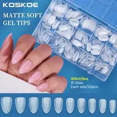 Pressione Em Pontas De Unhas Falsas , 300 Peças , Tamanho XS XXS , Cobertura Completa Fosca , Gel UV , Cápsula Falsa , E