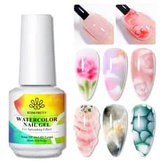 Born Pretty 15ml Aquarela Blooming Gel Polonês Aquarela Base Transparente Top Gel Soak Off Nail Art Esmalte em Gel