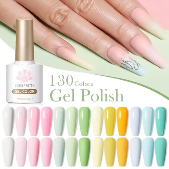 BORN PRETTY 10ml Doce Primavera Verão Cor Gel Unha Polonês Luz Amarelo Verde Varnis De Longa Duração Semi Permanente Par