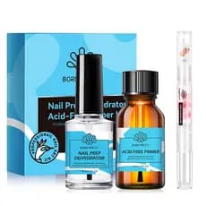 Born Pretty Prep-Step Desidrata E PrimerSet Caneta Suavizante De Unhas Óleo Nutricional De Cutícula 15ml 5ml